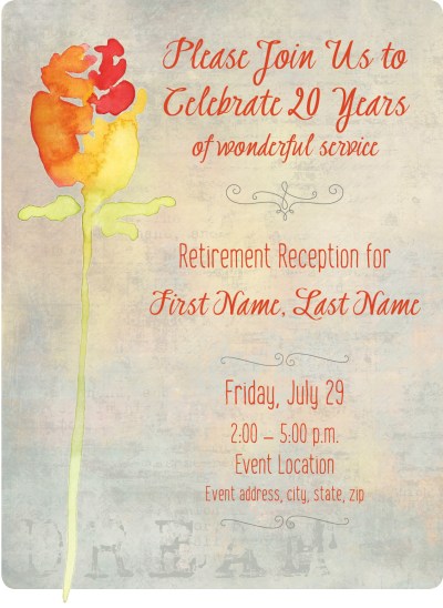 Retirement Reception invitation